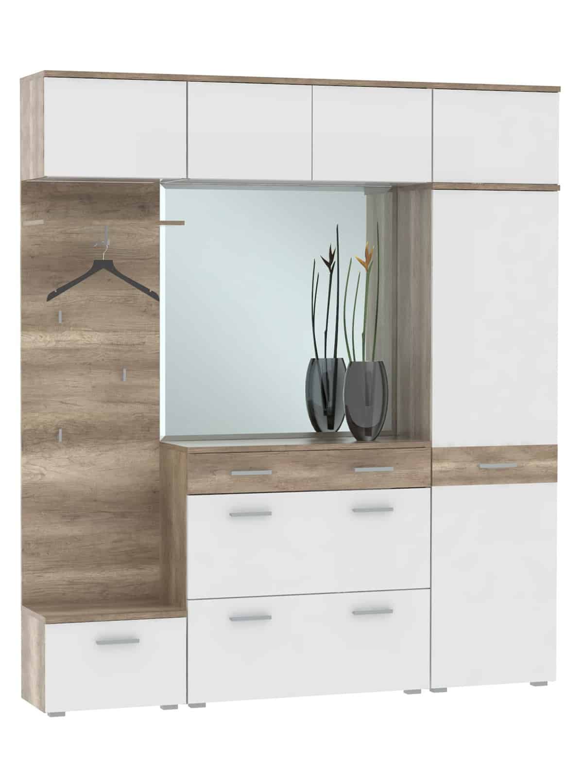 Předsíňová sestava MAXIMO 02, canyon oak/bílý lesk