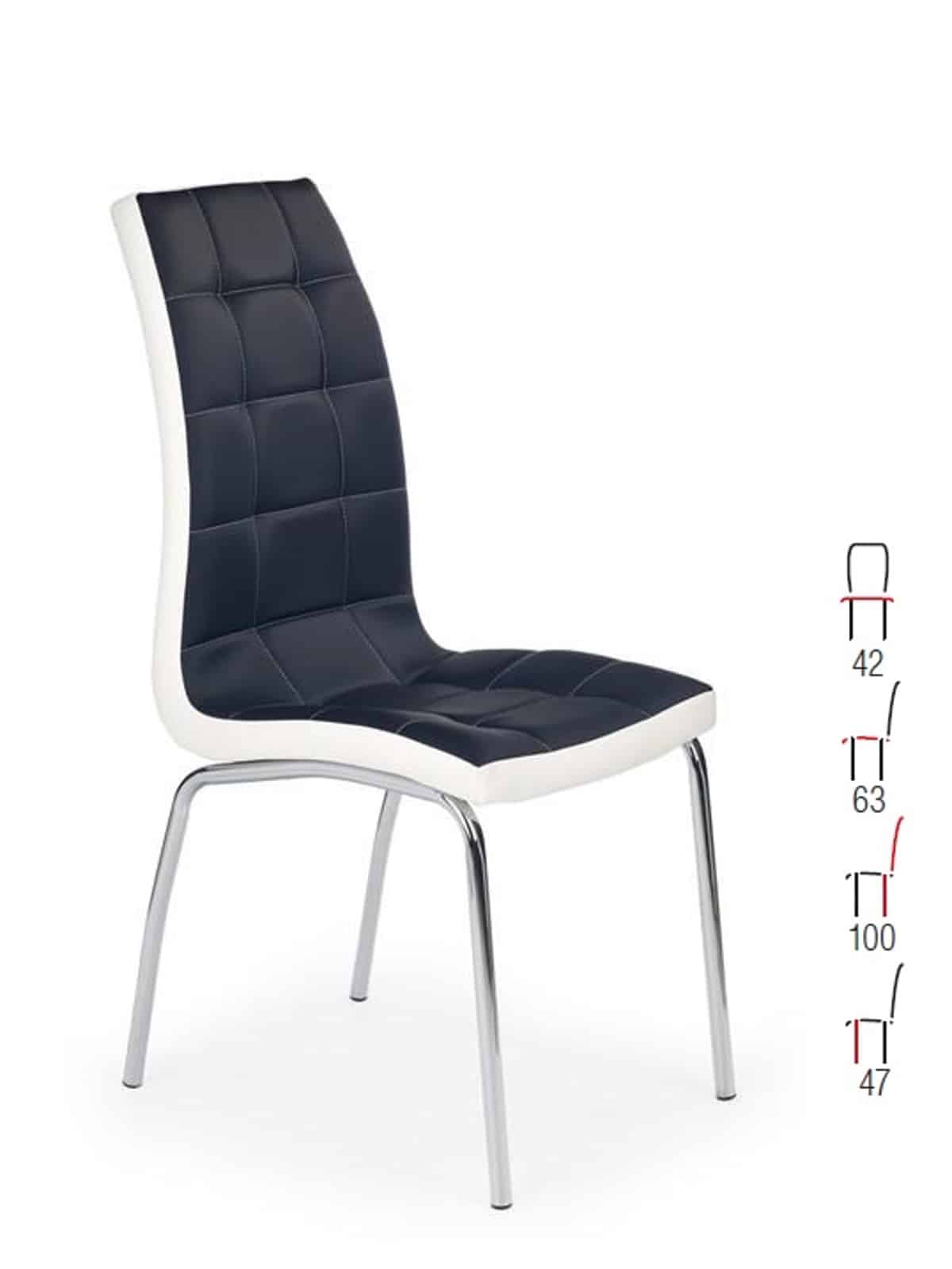 Židle K-186, černá/bílá