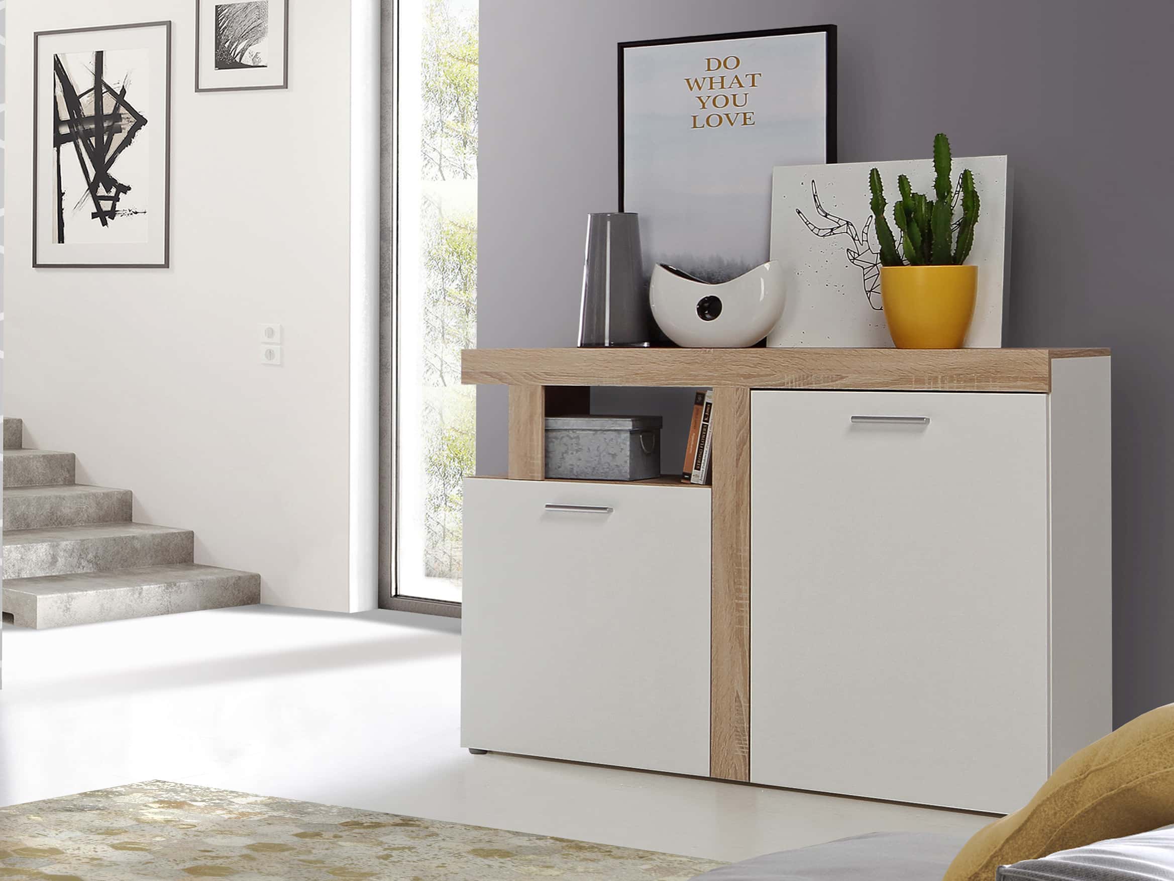 Komoda JULEDA JULK221R, dub sonoma/bílý mat