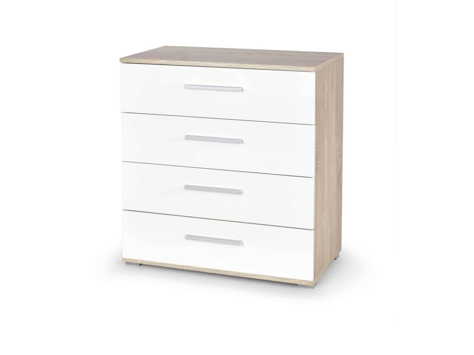 Komoda LIMA KM-3, dub sonoma/bílá