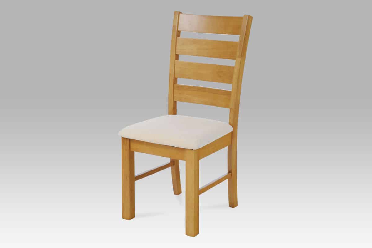 Jídelní židle WDC-181 OAK2, barva dub, potah béžový