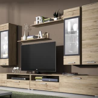 SARAH obývací stěna TYP 10, dub san remo světlý/antracit