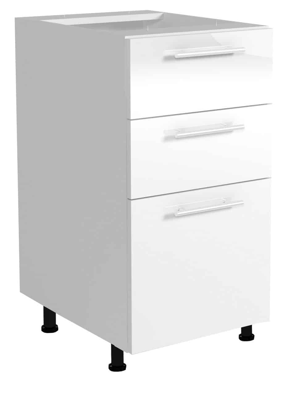 Dolní skříňka s šuplíky VENTO D3S-40/82, dvířka: béžový lesk