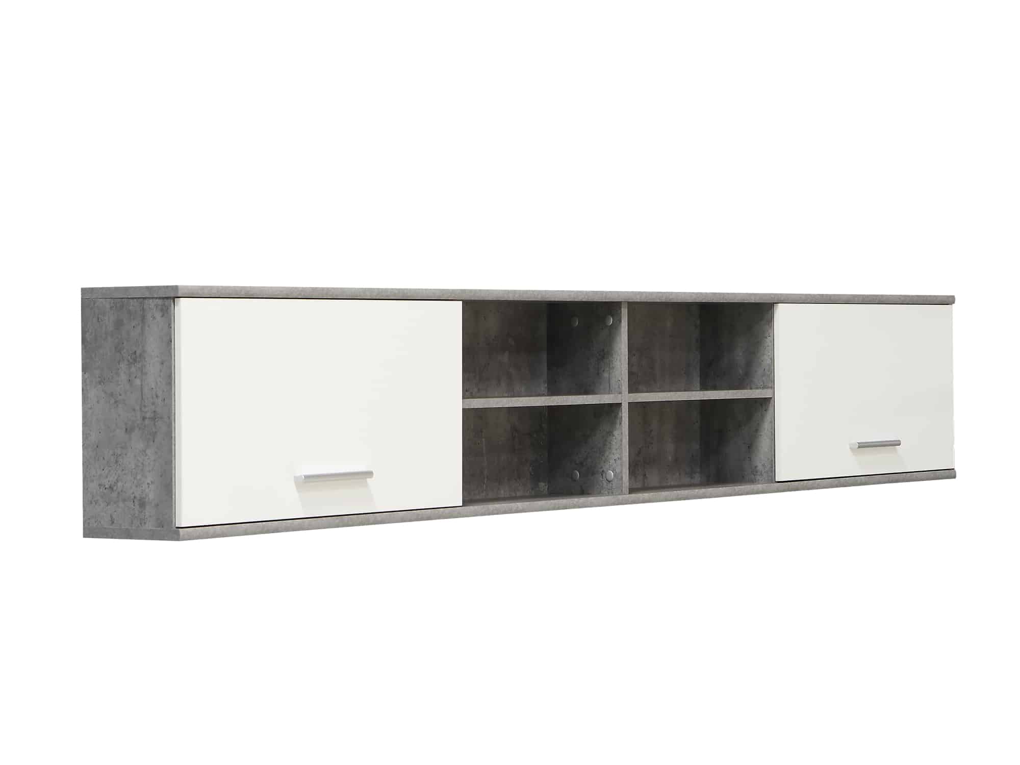 Závěsná skříňka LUPO LPH01, beton/bílá