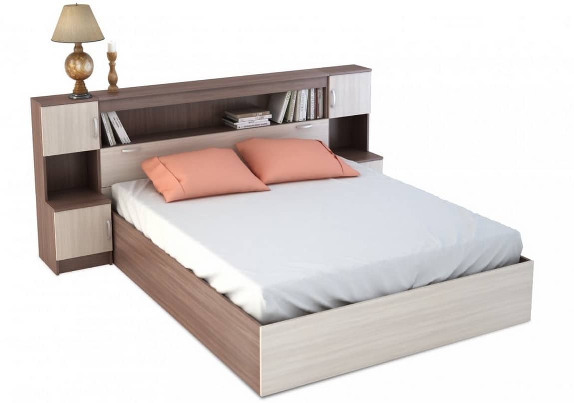 Postel BASIA 160x200 KP-552 se záhlavím sv./tm. jasan šimo