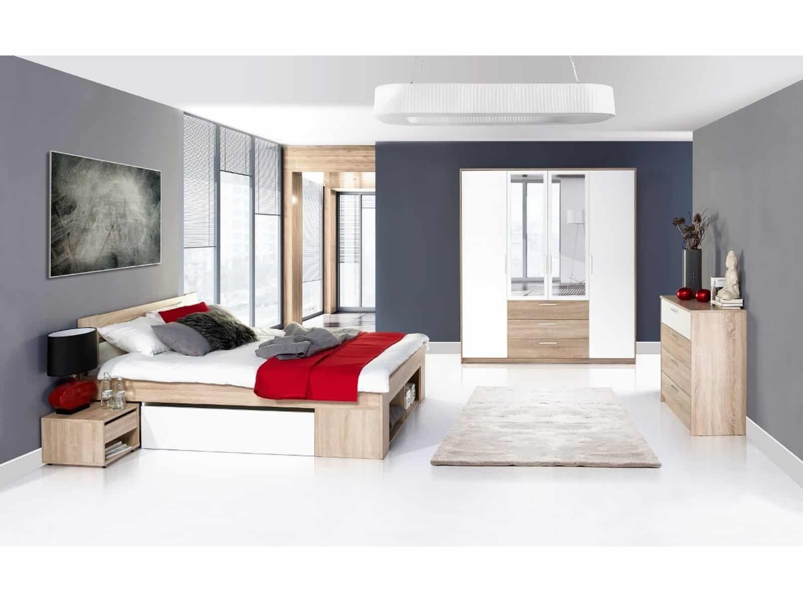 Ložnice MILO II, dub sonoma/bílá