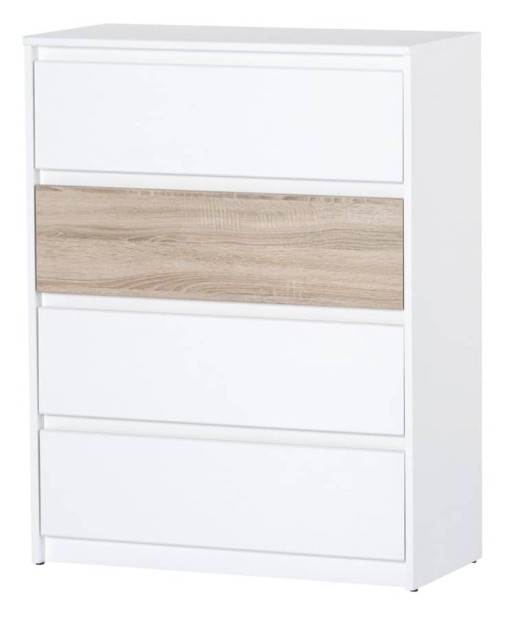 VENECIA II, komoda 4S, dub sonoma/bílá