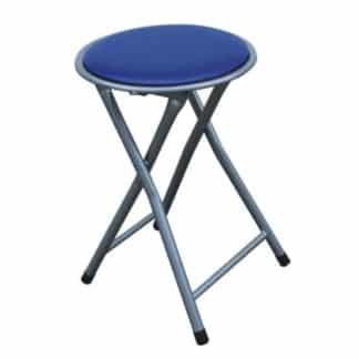 IRMA TABURET DR-9-702 MODRA EKOKUZE + STRIBRNA