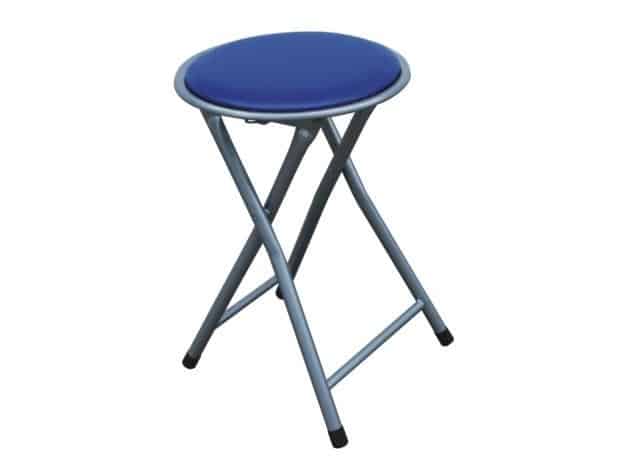 IRMA TABURET DR-9-702 MODRA EKOKUZE + STRIBRNA