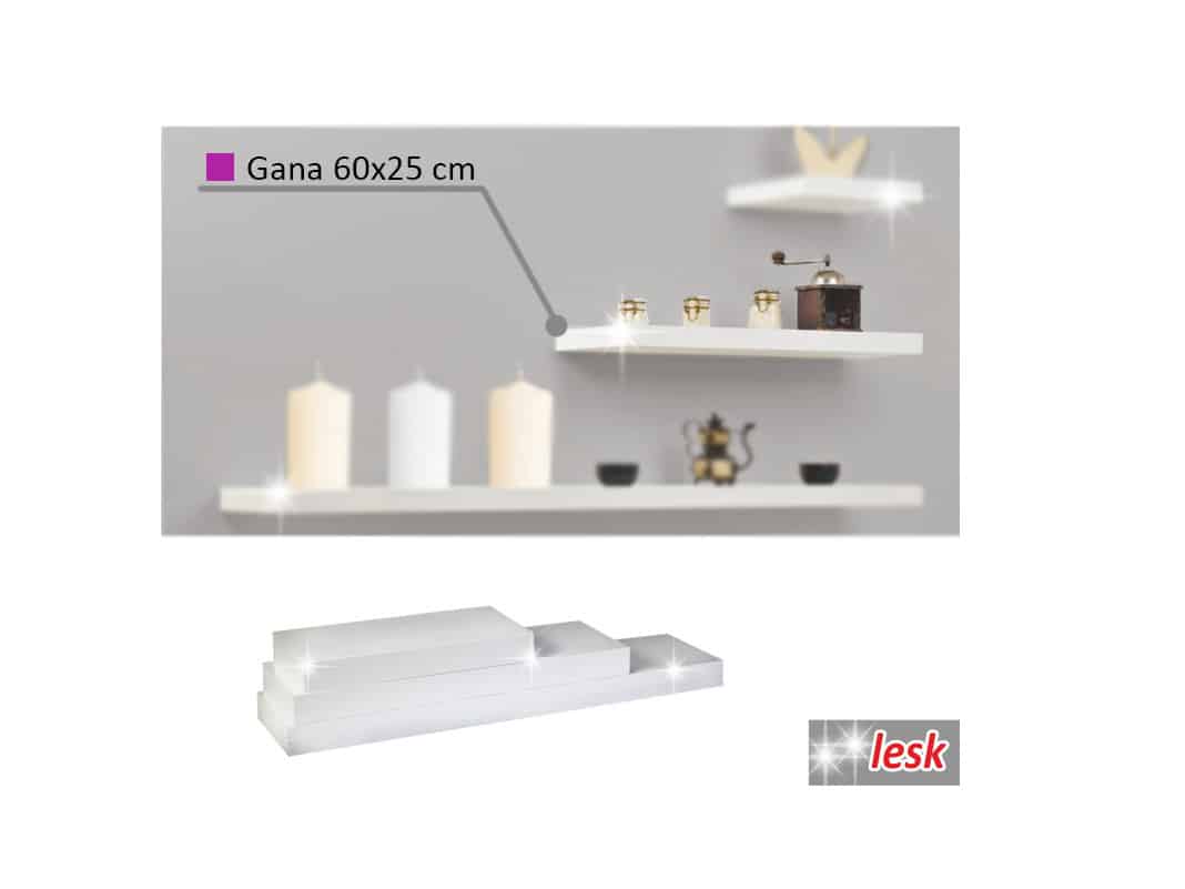 GANA police 60x25 cm, bílý lesk