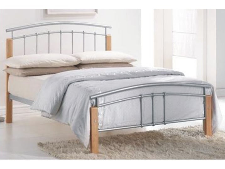 Postel MIRELA 140x200 cm s roštem, kov/masiv