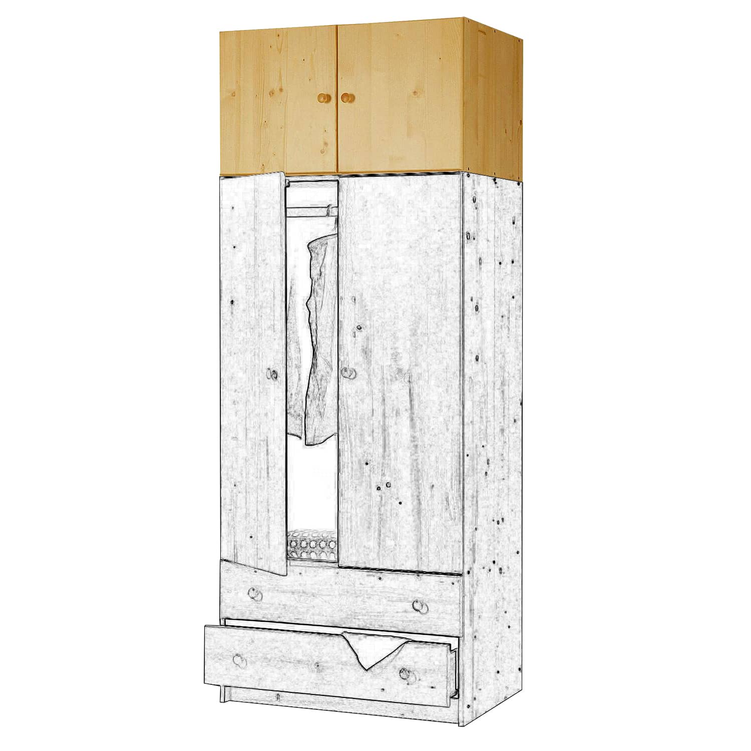 Nástavec 711, masiv smrk