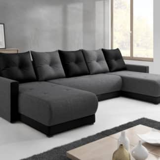 Rohová sedačka INSIGNIA U 2, šedá látka/černá látka