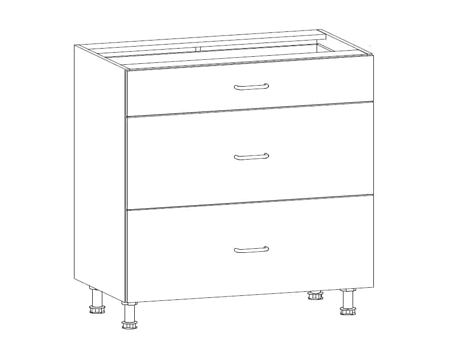 PROWANSJA dolní skříňka D80S3, borovice andersen