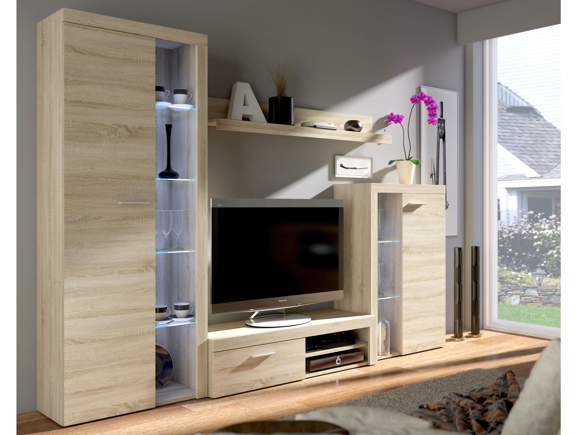 Obývací stěna RUMBA, dub sonoma