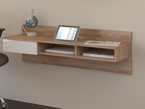 Designový psací stůl UNO, dub sonoma/bílý lesk