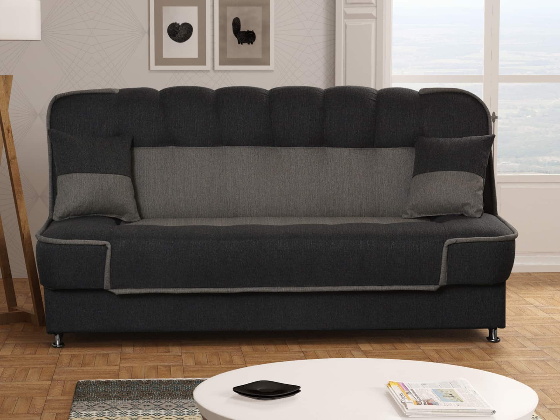 Pohovka PATRYK 1, šedá látka/světle šedá látka