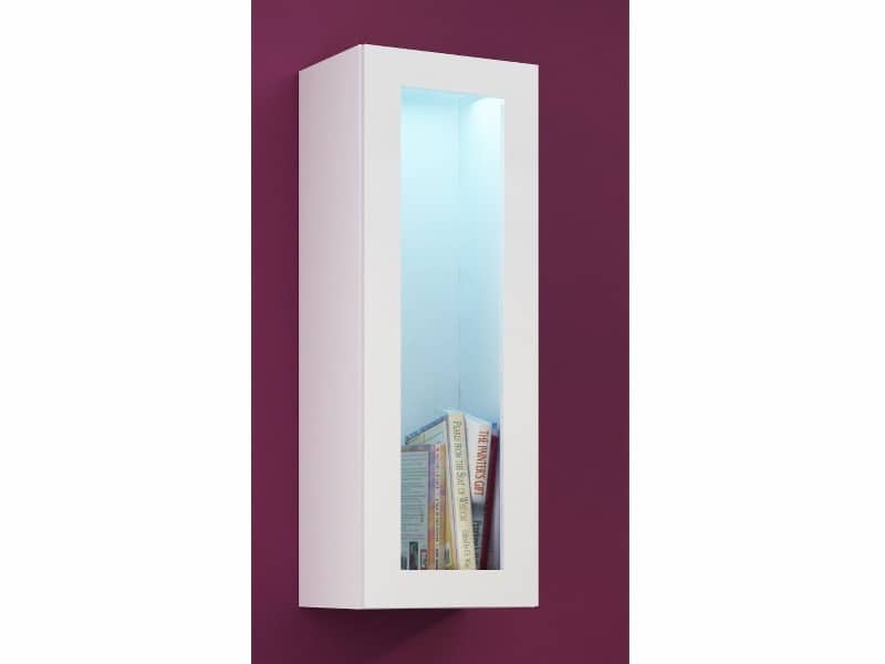 Závěsná vitrína "90" VIGO prosklená, bílá/bílý l.