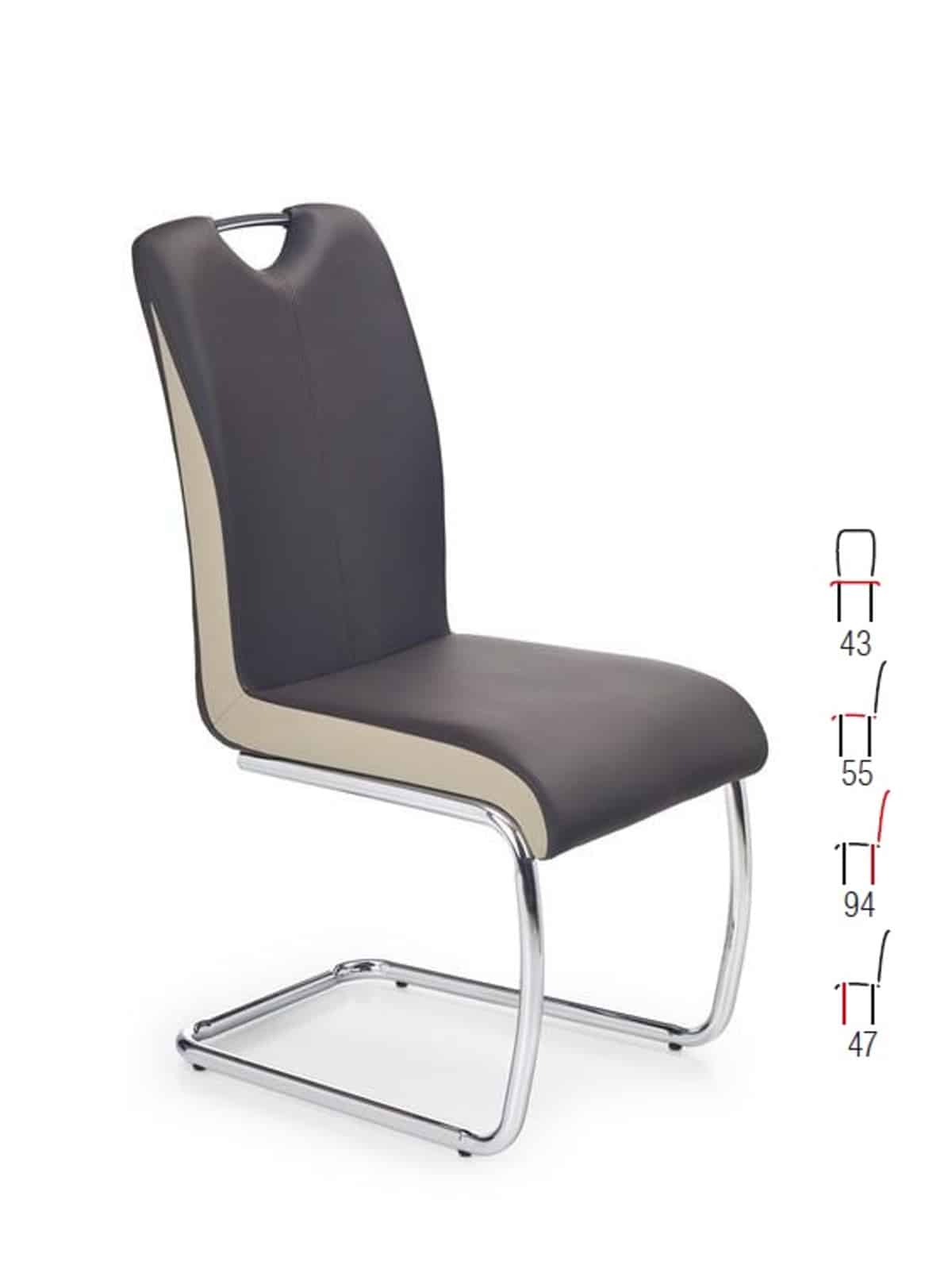 Židle K-184, tmavě hnědá/champagne