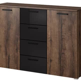 GALAXY komoda TYP 26, dub monastery/černý lesk