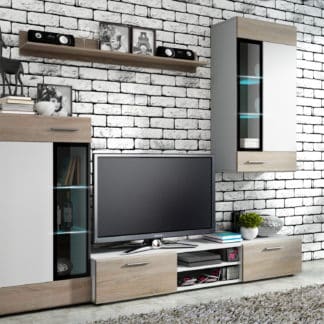 Obývací stěna TYANGO, bílá/dub sonoma