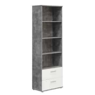 Regál LUPO LPR72, beton/bílá
