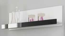 VIKI, police malá 02, bílá/černý lesk