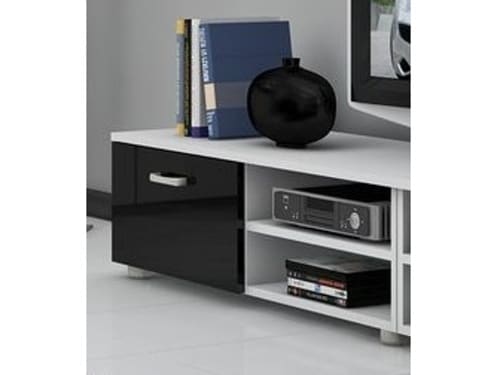 MAGIC, RTV stolek krátký, bílá/černý lesk