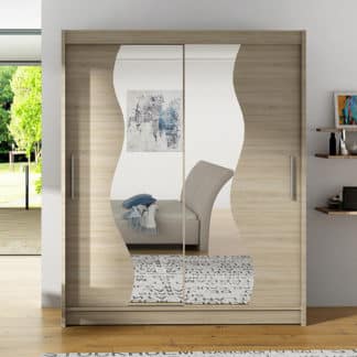 Šatní skříň BEGA S, dub sonoma/zrcadlo