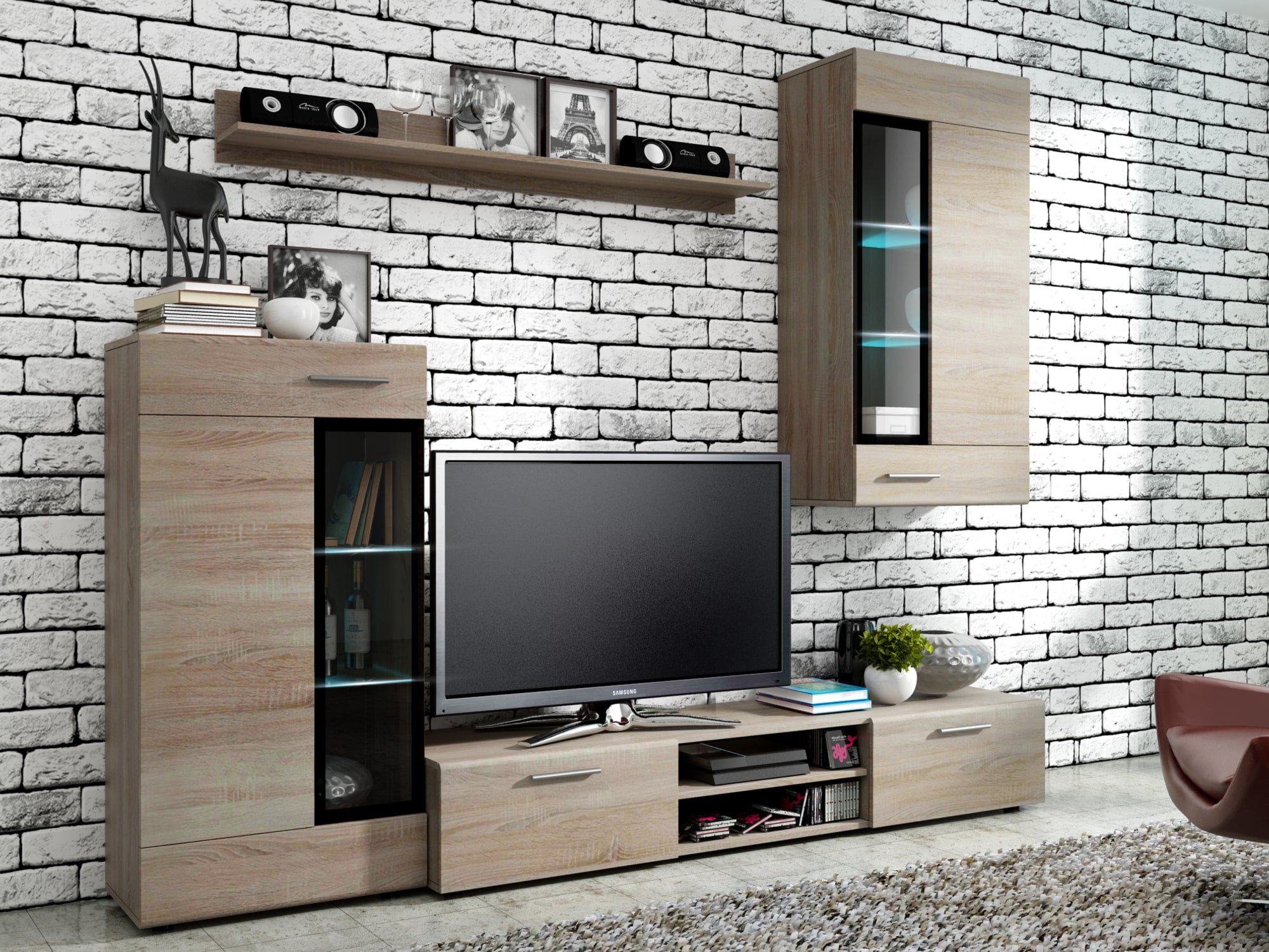 Obývací stěna TYANGO, dub sonoma