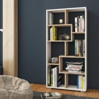 Regál DOMINO C, bílá/dub sonoma