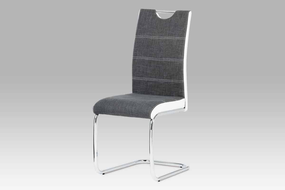 Jídelní židle HC-582 GREY2, šedá/bílá