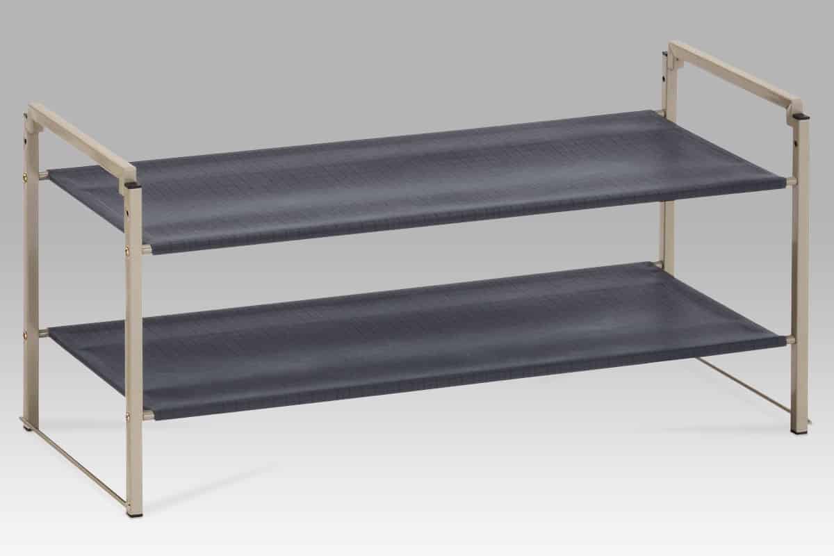 2-policový botník, champagne / šedé plátno GC3887 GREY