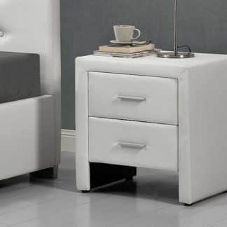 CASTEL čalouněný noční stolek, bílá