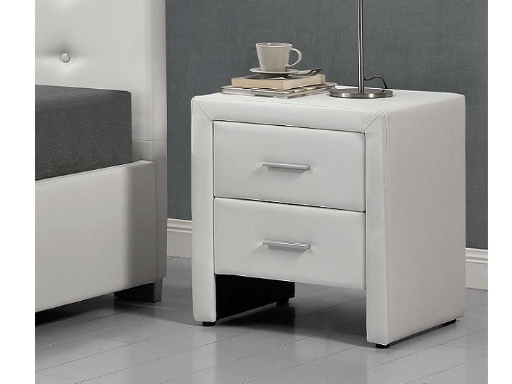 CASTEL čalouněný noční stolek, bílá