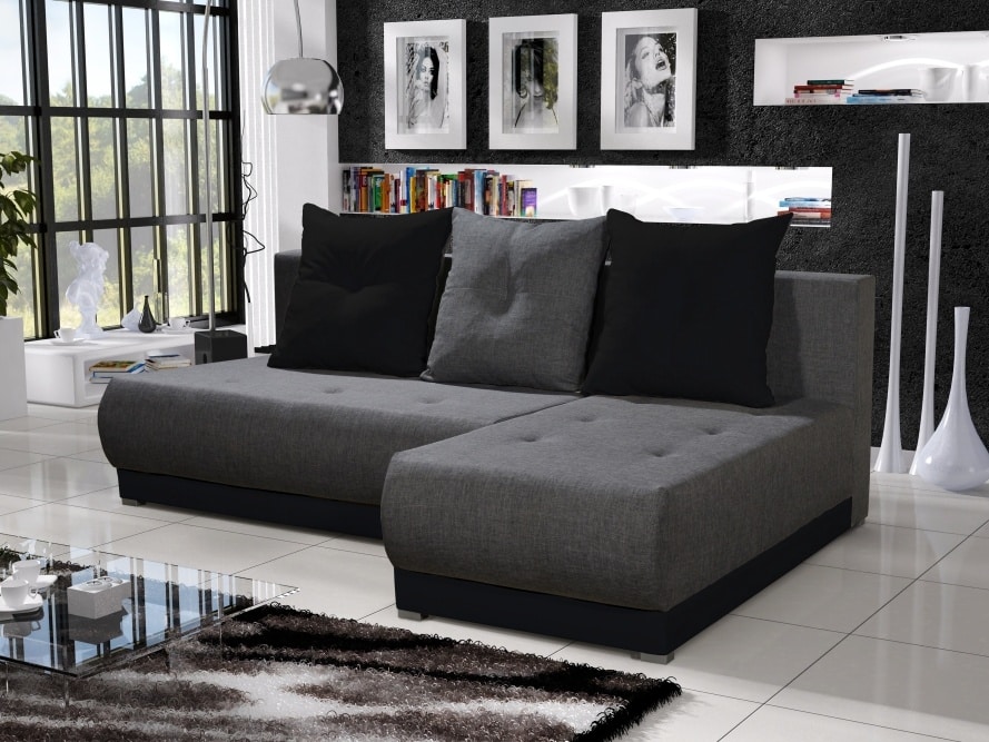 Rohová sedačka INSIGNIA 11, šedá/černá