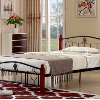 MAGENTA kovová postel s roštem 140x200 cm, dub