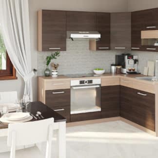 Rohová kuchyně MODENA 195x150, rijeka tmavá