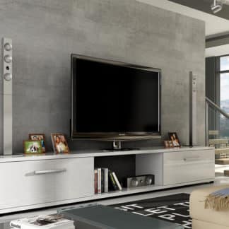 Televizní stolek MOLTON RTV, bílá/bílý lesk