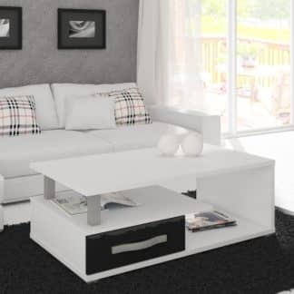 ANGEL konferenční stolek, bílá/černý lesk