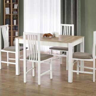 Jídelní stůl KSAWERY, dub sonoma/bílá