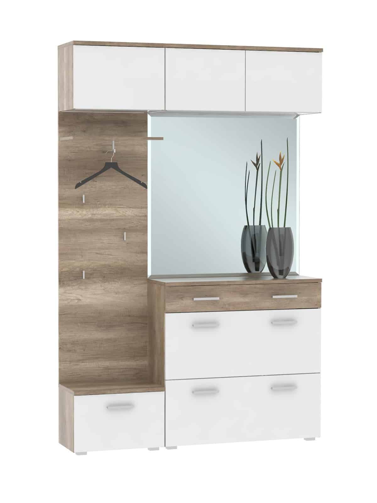 Předsíňová sestava MAXIMO 01, canyon oak/bílý lesk