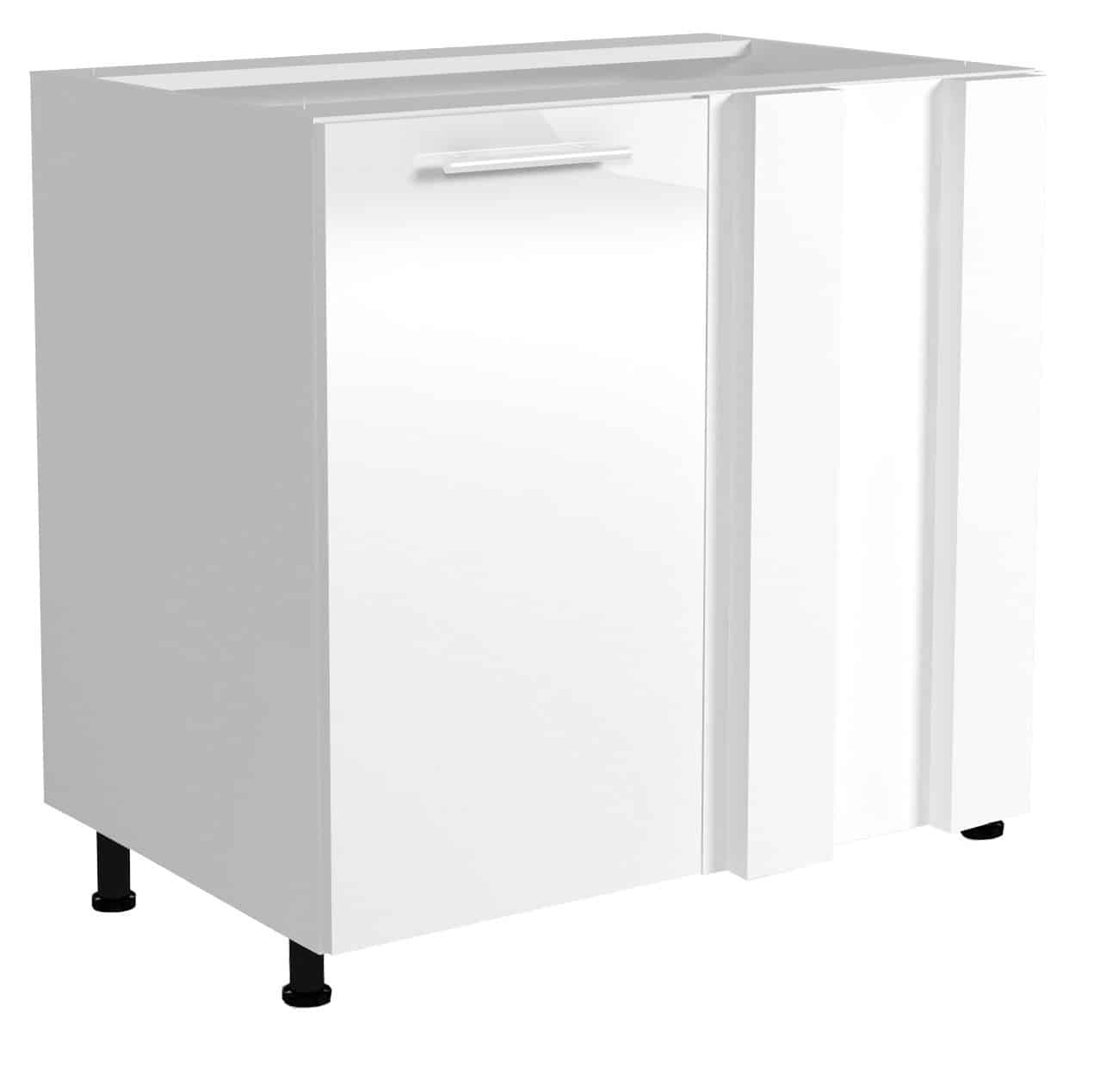 Dolní rohová skříňka VENTO DN-100/82, dvířka: bílý lesk