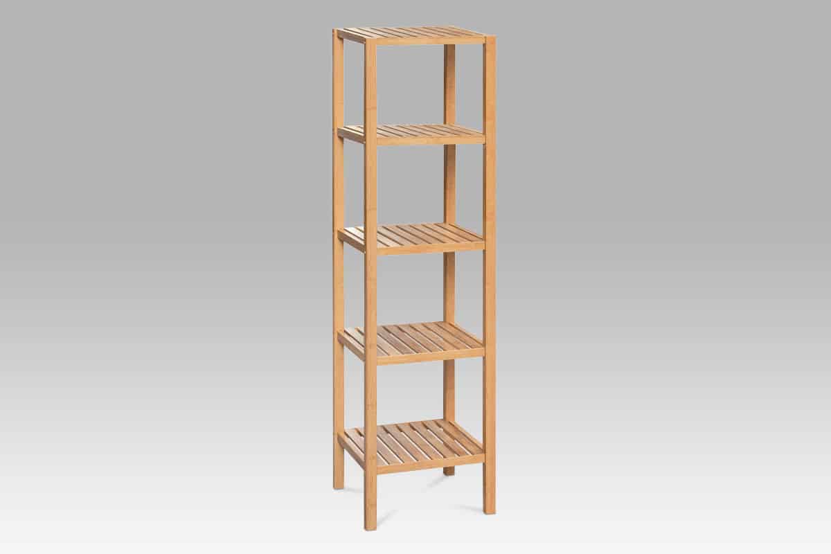 Regál DR-011-3, 5 polic, lakovaný bambus