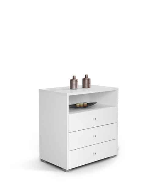 HAPPY, komoda KOM3F, bílá