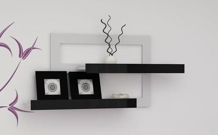 VIKI, police velká, bílá/černý lesk