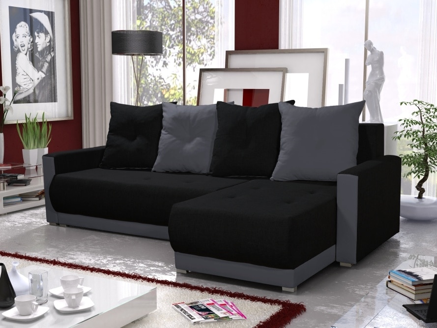 Rohová sedačka INSIGNIA BIS 12, černá/šedá