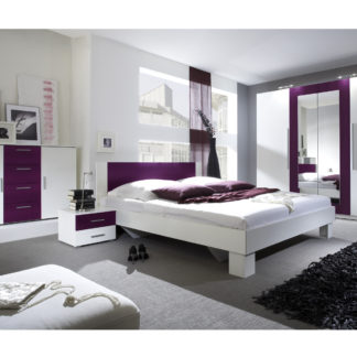 VERA ložnice s postelí 160x200, bílá/fialová