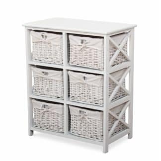 Komoda se 6 koši RAFAELLO, bílá