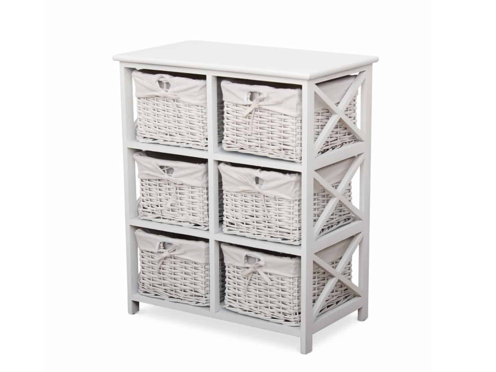 Komoda se 6 koši RAFAELLO, bílá